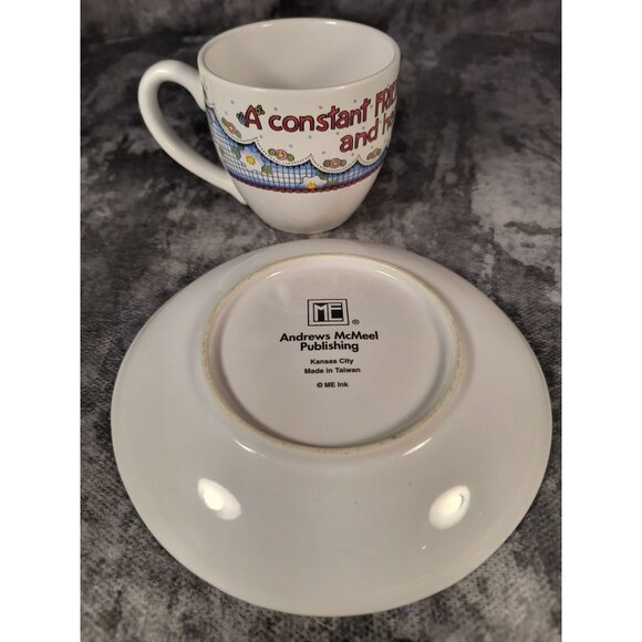 Vintage Mary Engelbreit Tea Cup & Saucer Set With A Constant Friend Is A Rare Th - Picture 5 of 5